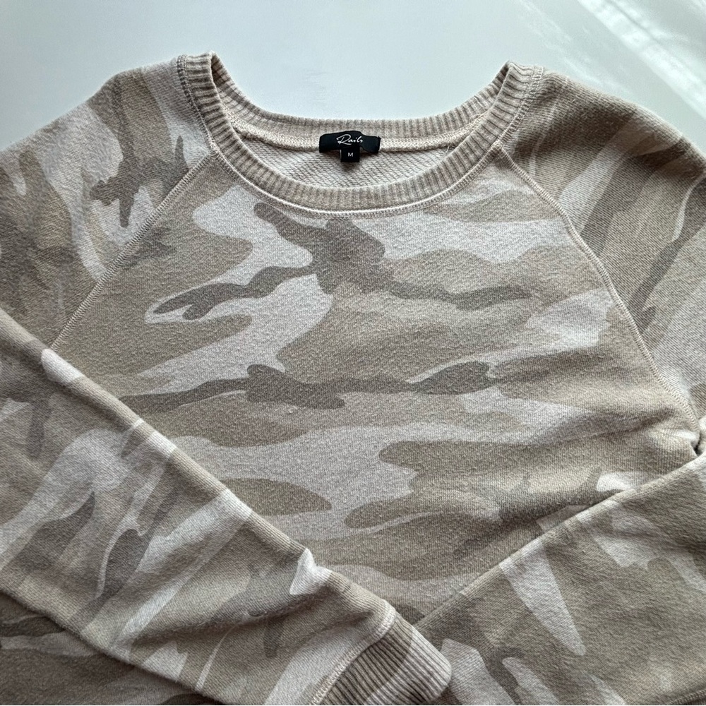 Rails Cream and Tan Camouflage Crew Neck Sweater - Picture 7 of 11